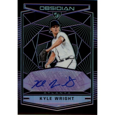 2019 Panini Obsidian Autographs Electric Etch Purple #6 Kyle Wright/99