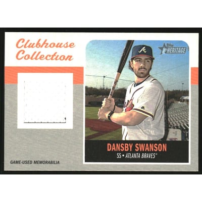 2019 Topps Heritage Clubhouse Collection Relics #CCRDS Dansby Swanson