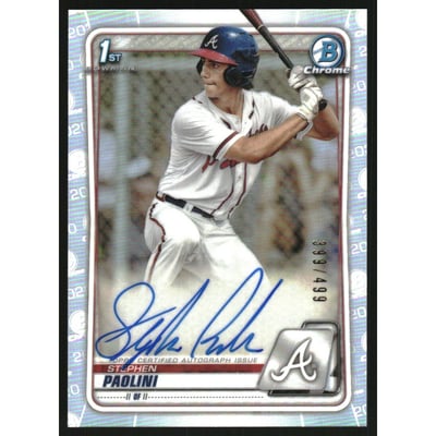 2020 Bowman Chrome Prospect Autographs Refractors #CPASP Stephen Paolini