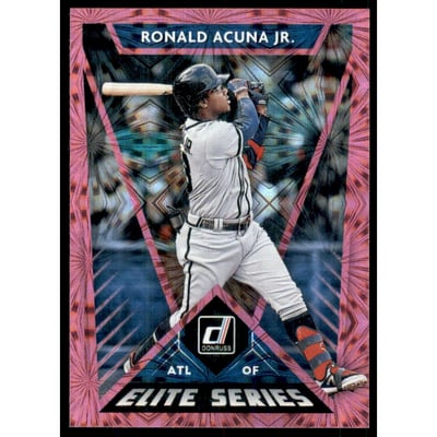 2020 Donruss Elite Series Pink Fireworks #8 Ronald Acuna Jr.