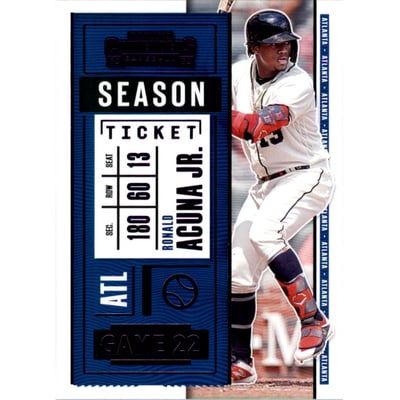 2020 Panini Contenders Season Ticket Purple #64 Ronald Acuna Jr.