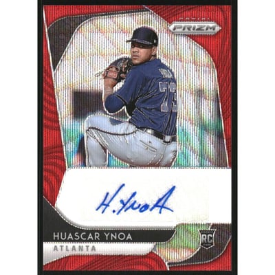 2020 Panini Prizm Rookie Autographs Prizms Red Wave #69 Huascar Ynoa/75