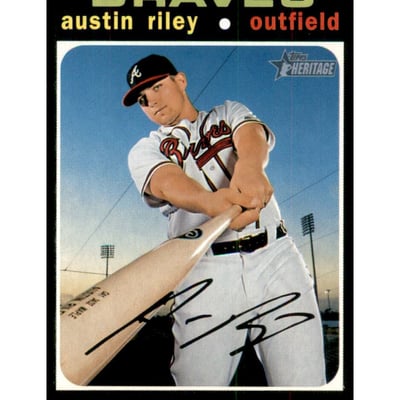 2020 Topps Heritage #491 Austin Riley SP