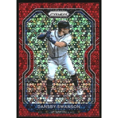2021 Panini Prizm Prizms Red Donut Circles #168 Dansby Swanson