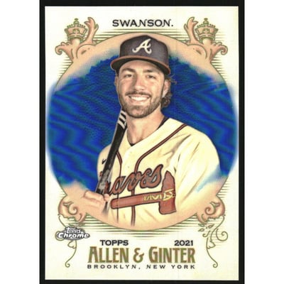 2021 Topps Allen and Ginter Chrome Blue Refractors #112 Dansby Swanson