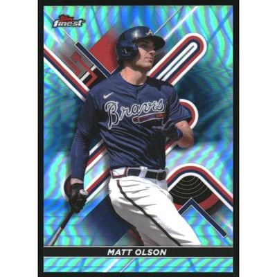 2022 Finest Blue Aqua Vapor Refractors #77 Matt Olson