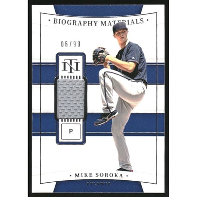 2022 Panini National Treasures Biography Materials #25 Mike Soroka/99