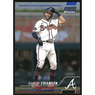2022 Stadium Club Chrome Blue Refractors #169 Dansby Swanson