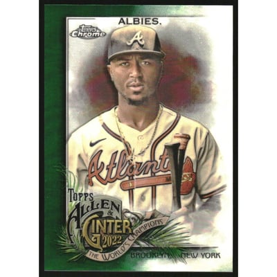 2022 Topps Allen and Ginter Chrome Green Refractors #113 Ozzie Albies