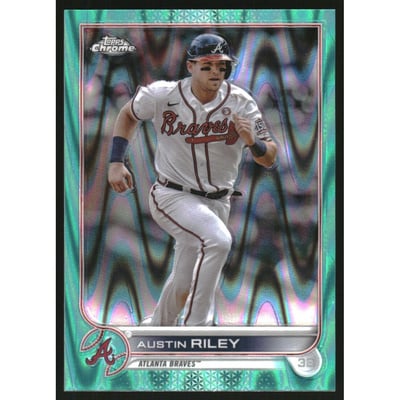 2022 Topps Chrome Sonic Aqua RayWave Refractors #116 Austin Riley