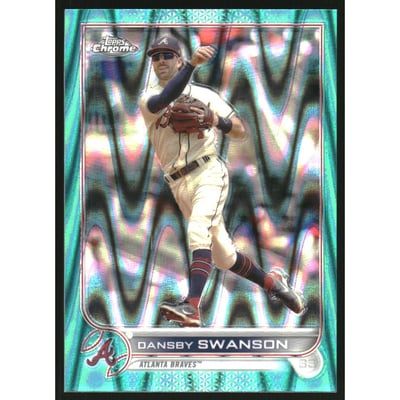 2022 Topps Chrome Sonic Aqua RayWave Refractors #46 Dansby Swanson