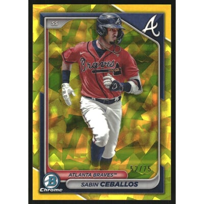 2024 Bowman Chrome Sapphire Prospects Yellow Refractors #BCP130 Sabin Ceballos