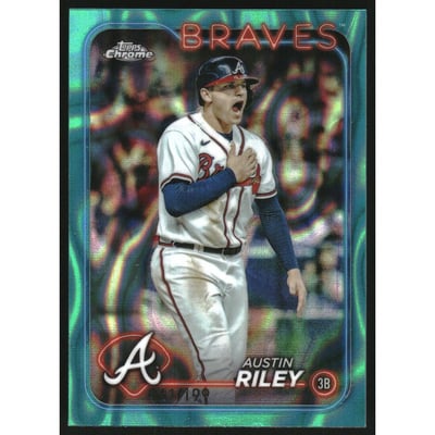 2024 Topps Chrome Aqua Lava Refractors #84 Austin Riley