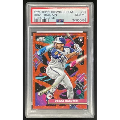 2025 Topps Cosmic Chrome Lunar Eclipse Refractor #96 Drake Baldwin RC /10 PSA 10