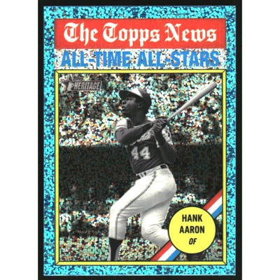 2025 Topps Heritage Chrome Light Blue Sparkle Refractors #346 Hank Aaron AS