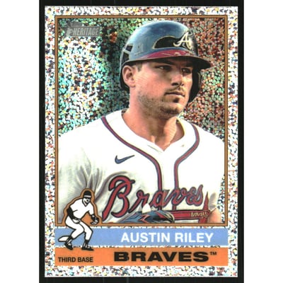 2025 Topps Heritage Chrome Silver Sparkle Refractors #364 Austin Riley
