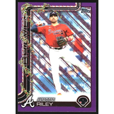 2025 Topps Holiday Purple Glitter #H86 Austin Riley