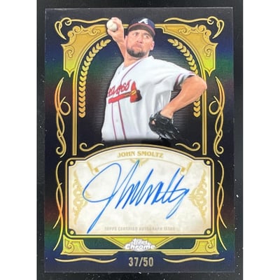 2026 Topps Chrome Ink Strokes Gold #IS-JS John Smoltz SP Auto /50