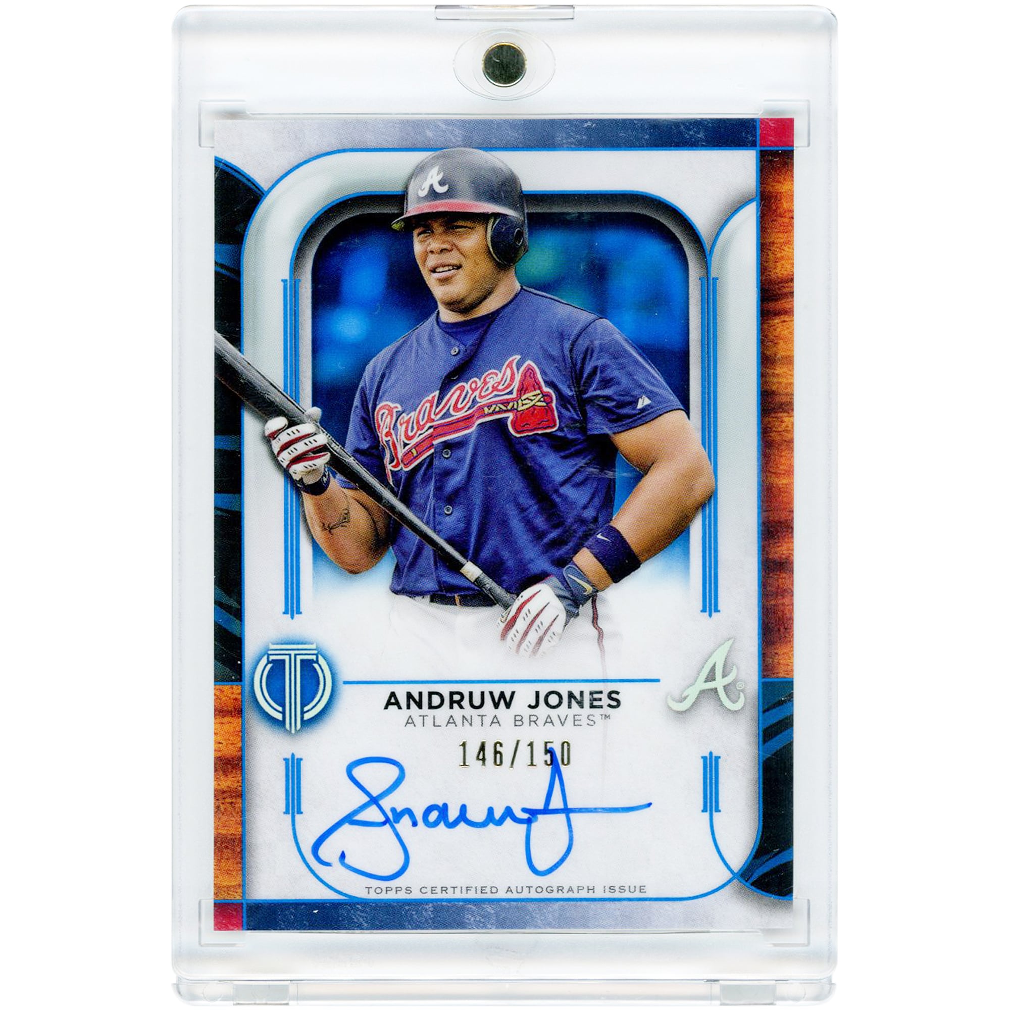 Carte autographiée d'Andruw Jones (Atlanta Braves) 2022 Topps Tribute #TA-AJ #146/150
