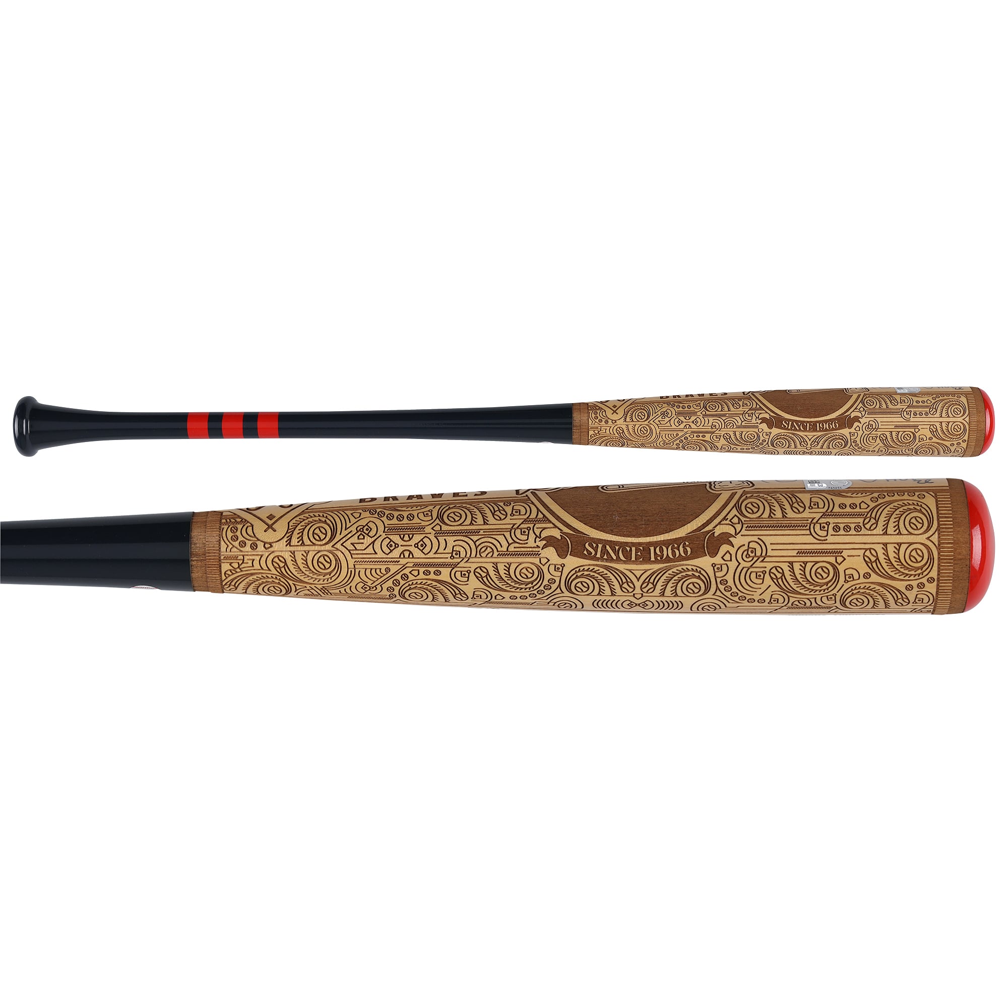 Bâton de baseball Pillbox Bat Company Mural Series autographié par Andruw Jones (Atlanta Braves) avec inscription « HOF 2026