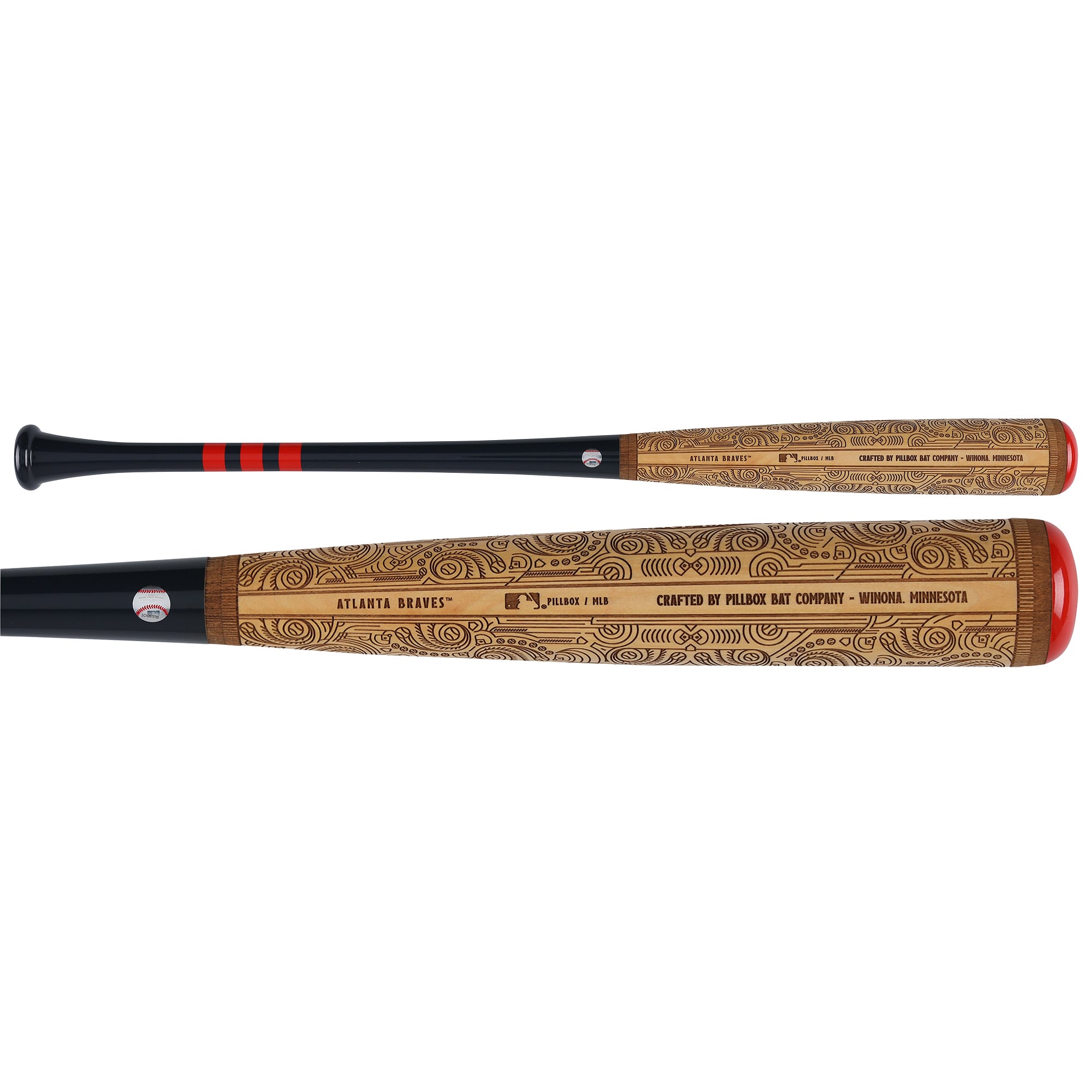 Bâton de baseball Pillbox Bat Company Mural Series autographié par Andruw Jones (Atlanta Braves) avec inscription « HOF 2026