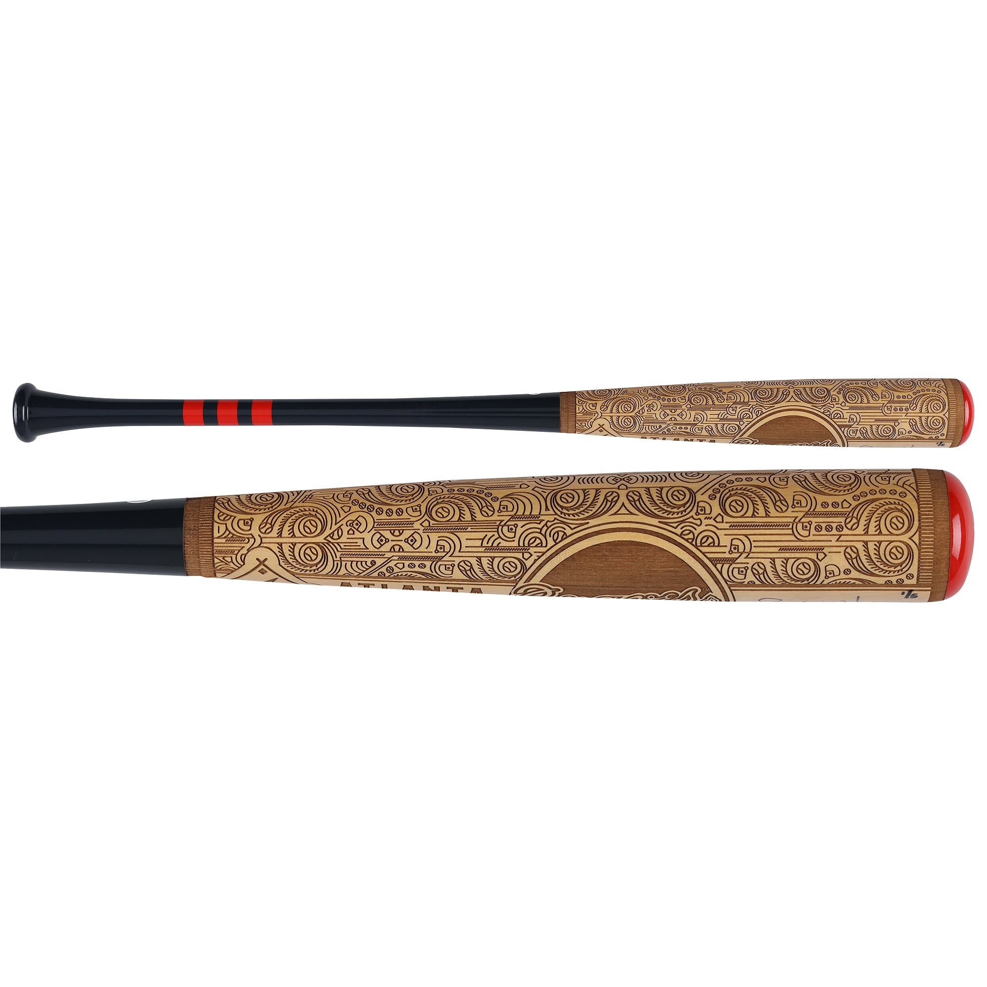 Bâton de baseball Pillbox Bat Company Mural Series autographié par Andruw Jones (Atlanta Braves) avec inscription « HOF 2026