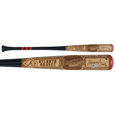 Andruw Jones Atlanta Braves Autographed Fanatics Authentic Pillbox Bat Company Mural Series Bat with "HOF 2026" Inscription - Limited Edition #1/5