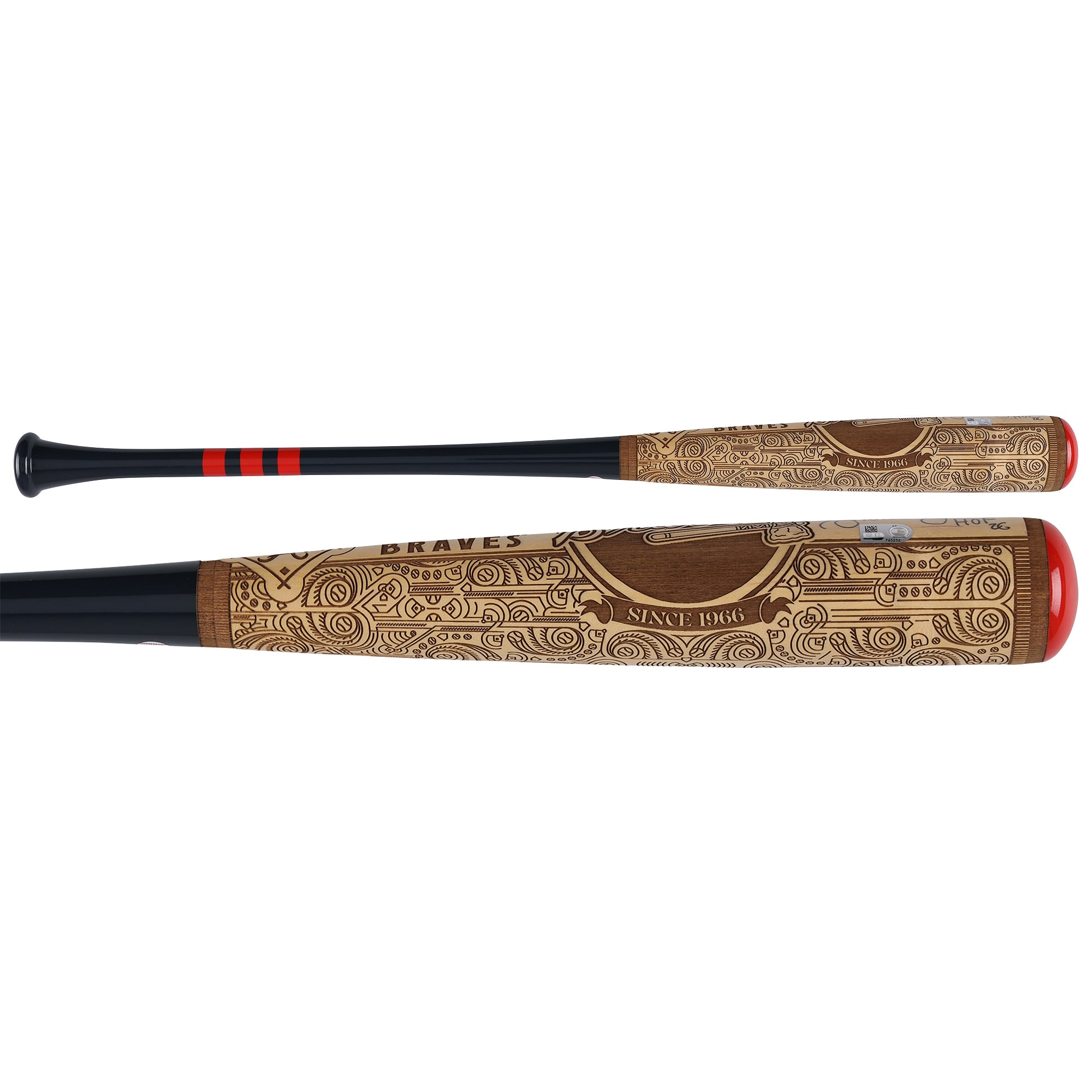 Bâton de baseball Pillbox Bat Company Mural Series autographié par Andruw Jones (Atlanta Braves) avec inscription « HOF 2026
