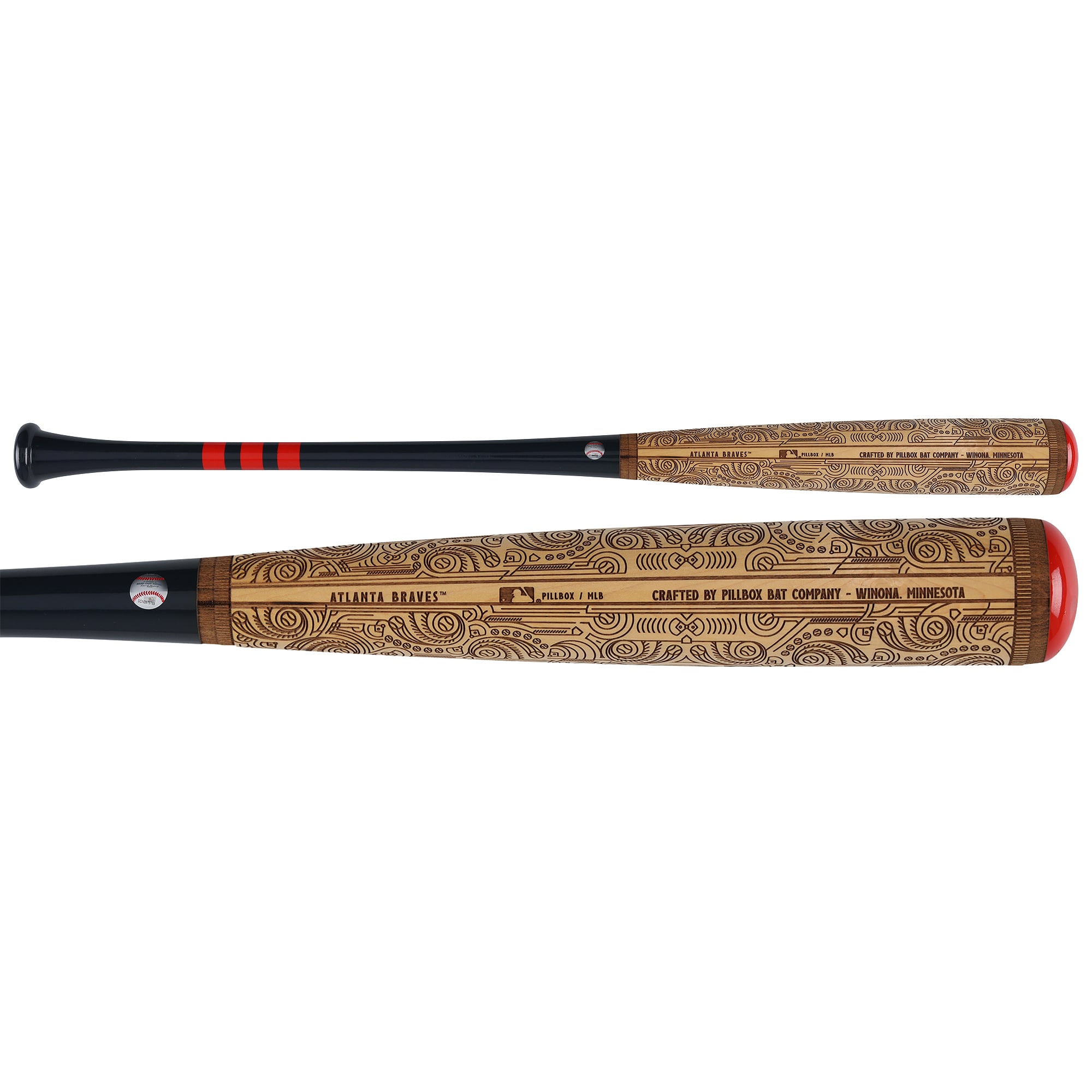 Bâton de baseball Pillbox Bat Company Mural Series autographié par Andruw Jones (Atlanta Braves) avec inscription « HOF 2026