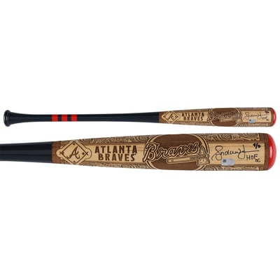 Andruw Jones Atlanta Braves Autographed Fanatics Authentic Pillbox Bat Company Mural Series Bat with "HOF 2026" Inscription - Limited Edition of 5