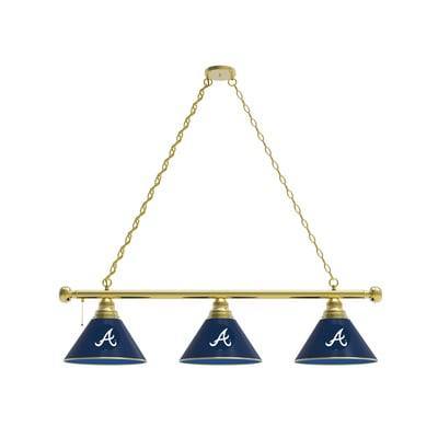 Atlanta Braves 3-Shade Billiard Light with Brass Fixture