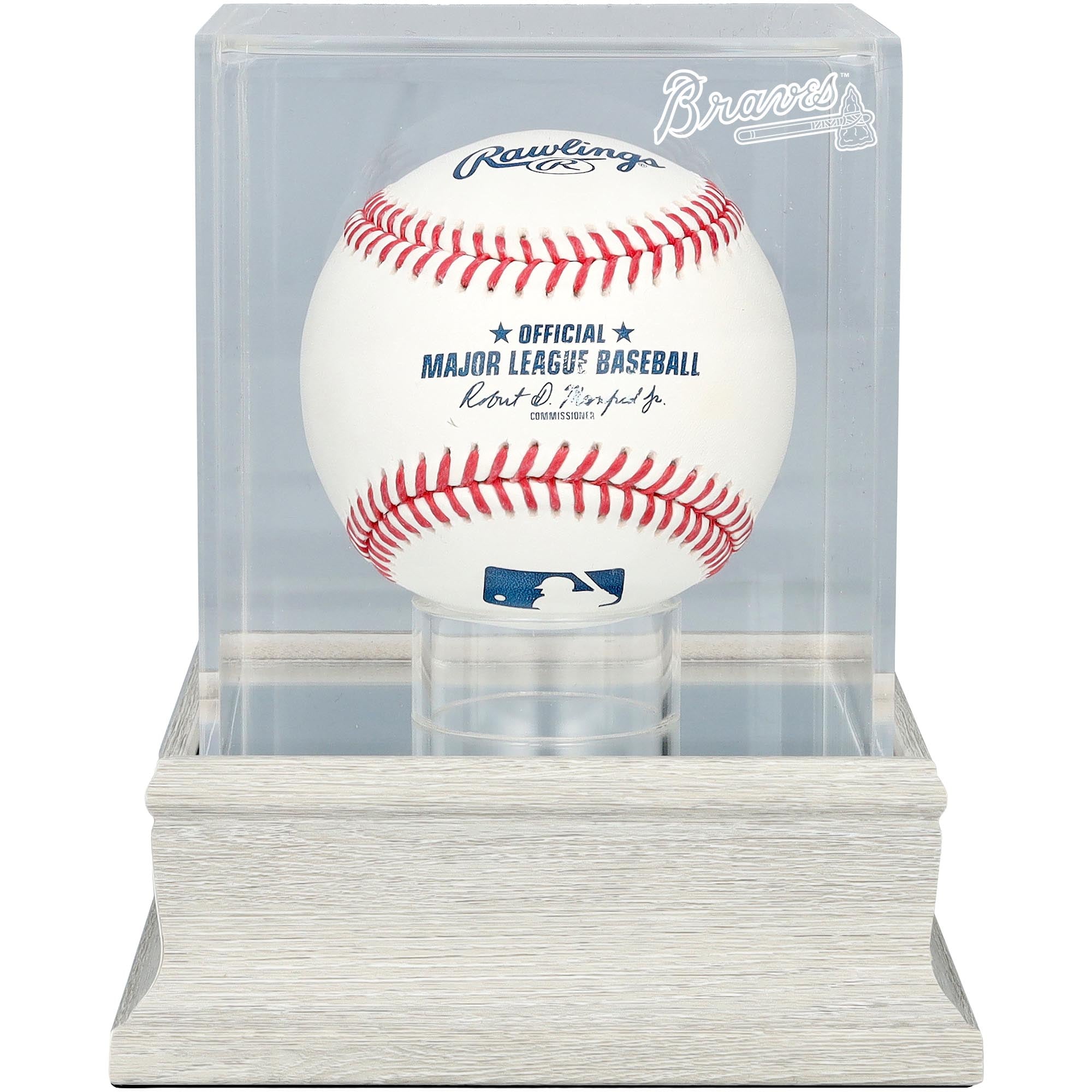 Atlanta Braves Slate Gray Logo Baseball Display Case - UV Protected