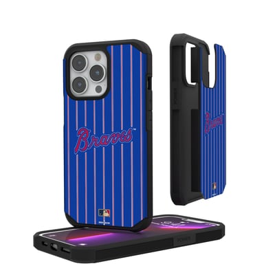 Atlanta Braves Wordmark Logo iPhone Pinstripe Cooperstown Design Rugged Case