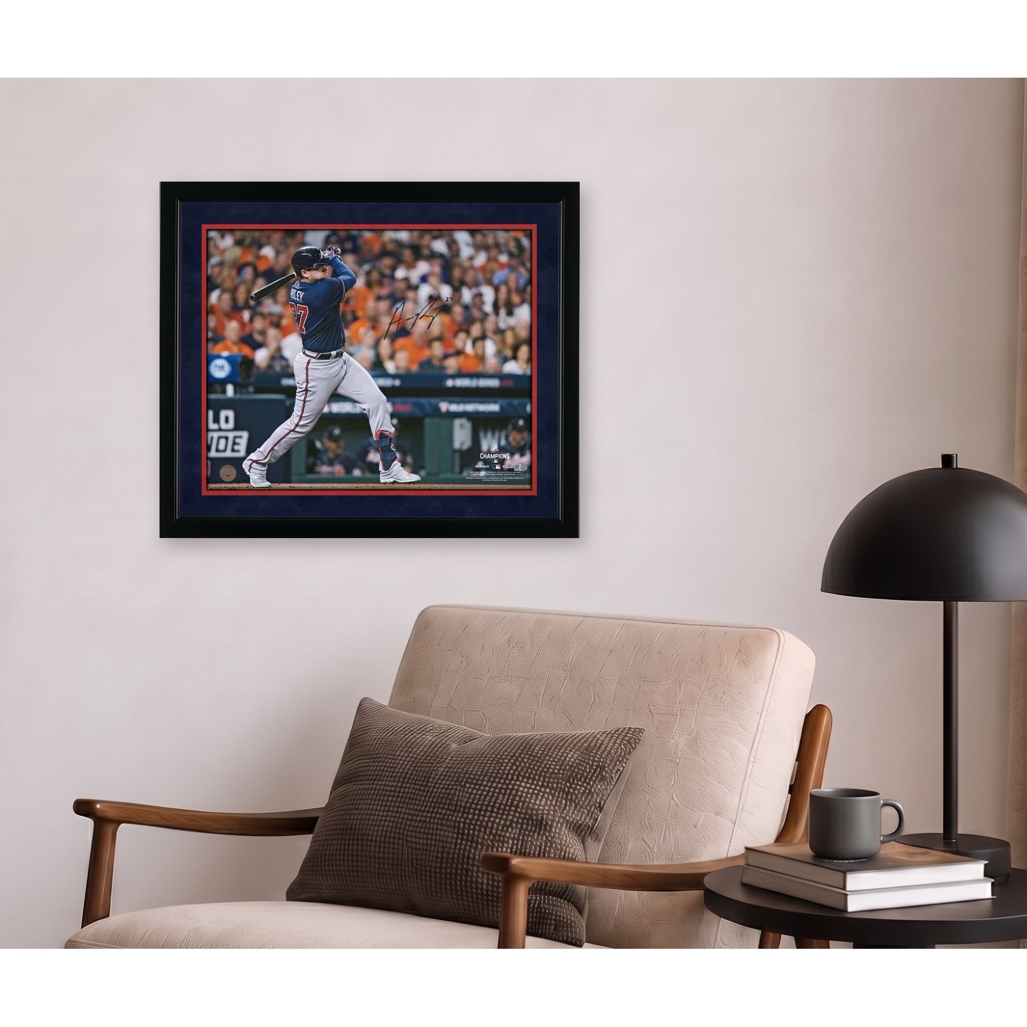 Austin Riley Atlanta Braves Autographed 16" x 20" 2021 World Series Champions Hitting Photograph