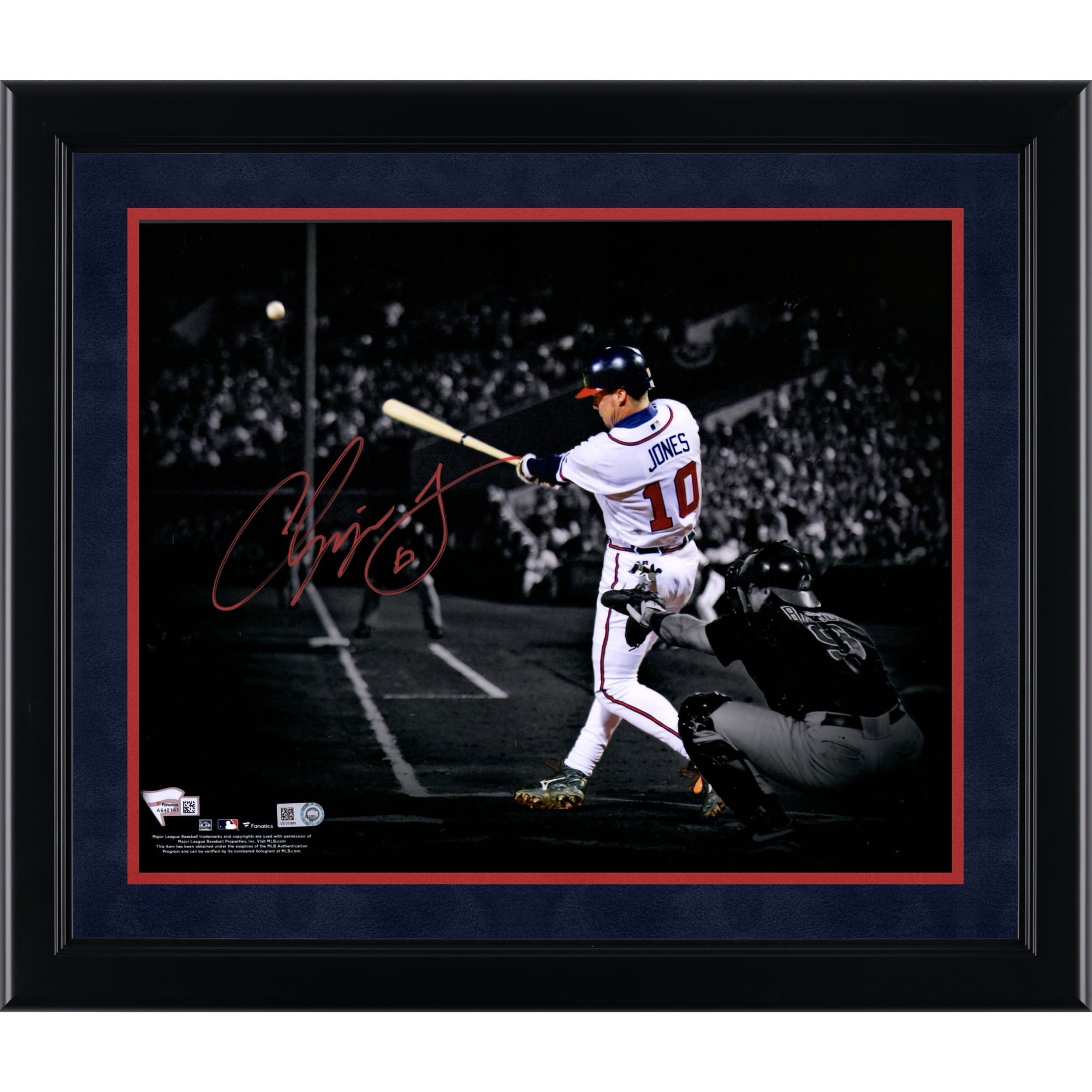 Chipper Jones Atlanta Braves Autographed 11" x 14" Spotlight Hitting Photograph