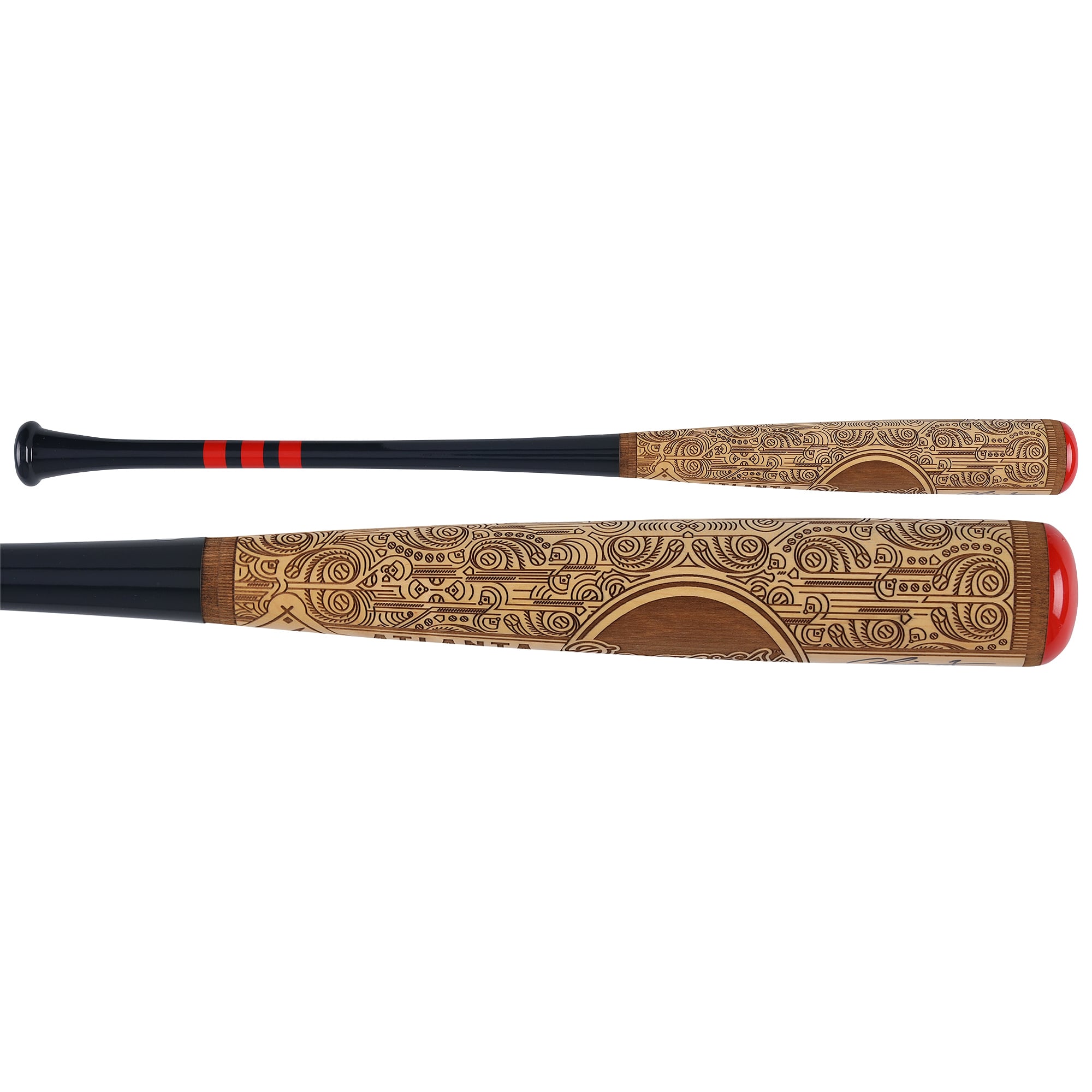 Chipper Jones Atlanta Braves Autographed Pillbox Bat Company Mural Series Bat with Multiple Inscriptions