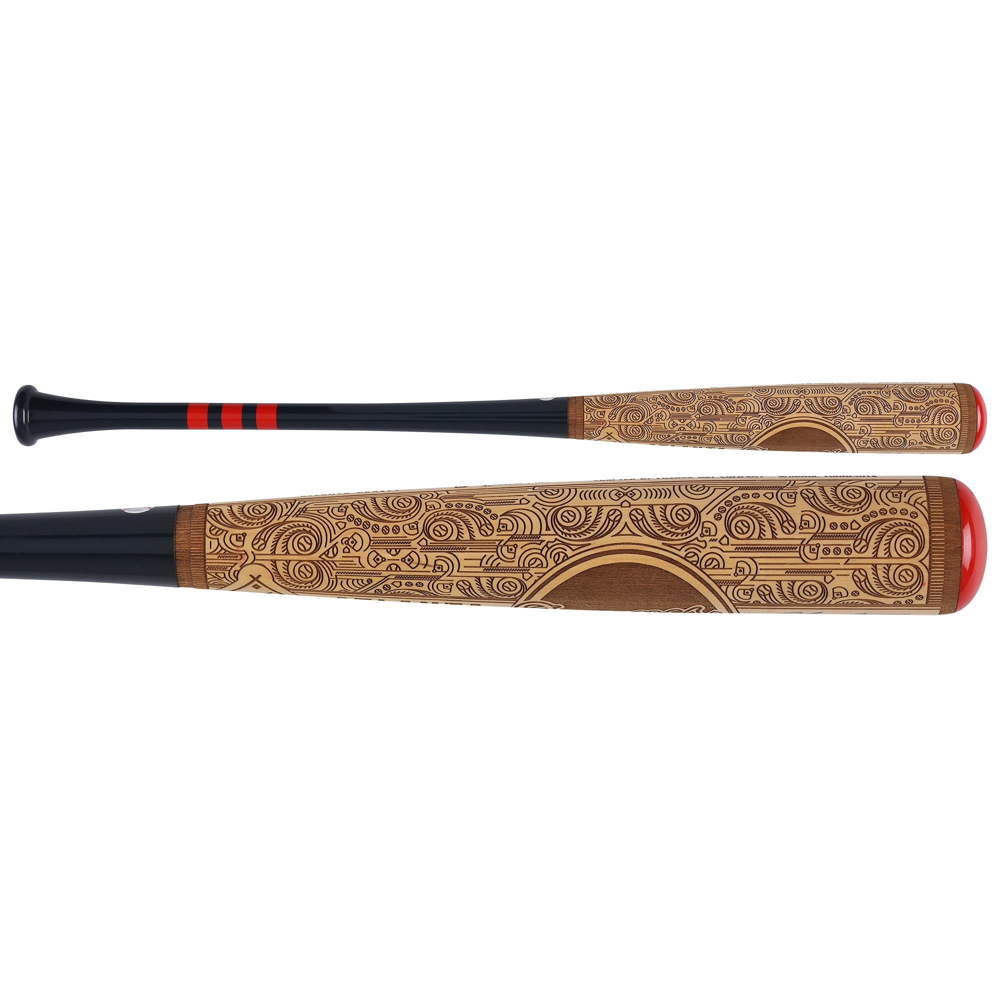 Bâton de baseball Pillbox Bat Company Mural Series autographié par Chipper Jones (Atlanta Braves) avec inscriptions multiples - Édition limitée n° 5/5