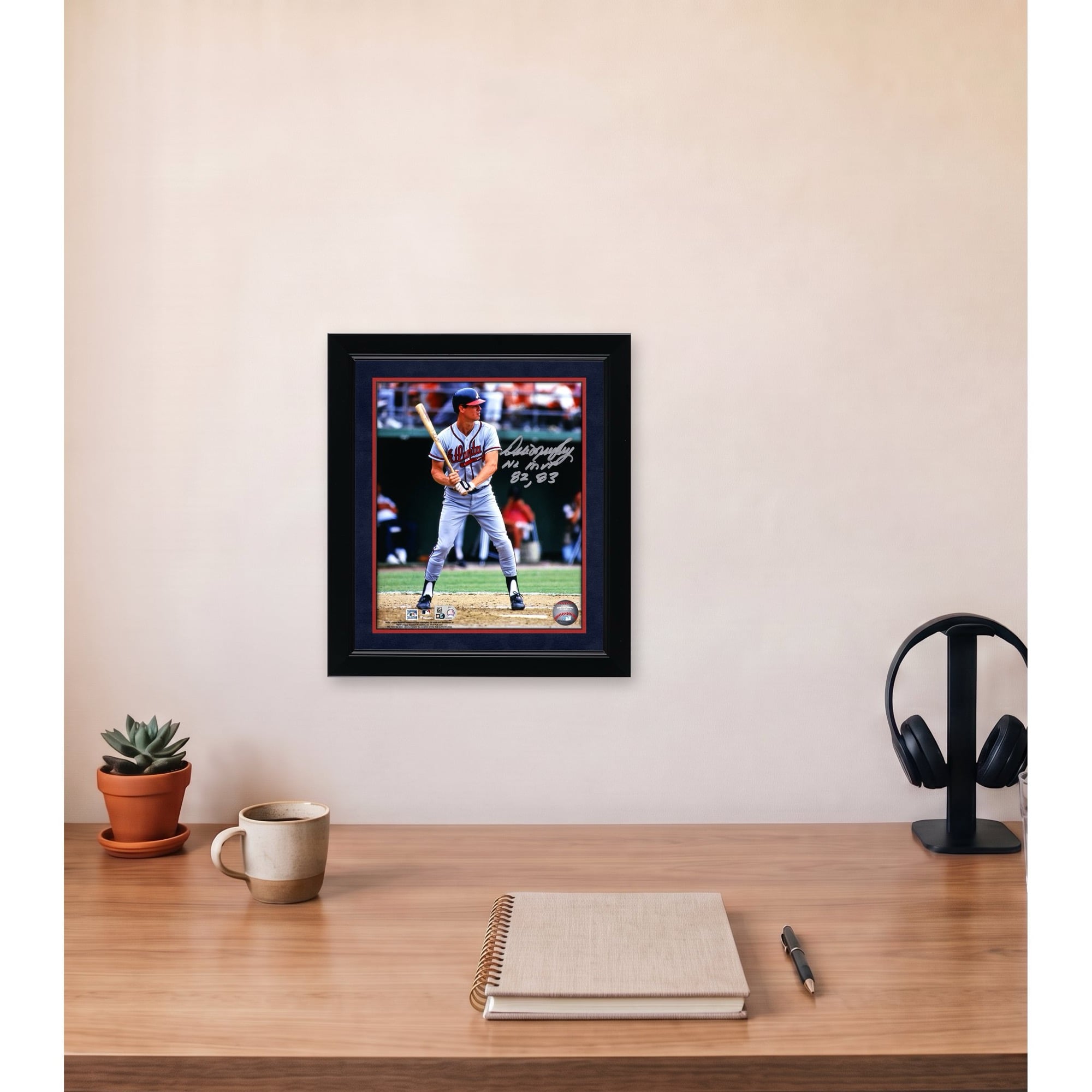 Dale Murphy Atlanta Braves Autographed 8" x 10" Hitting Photograph with "NL MVP 82, 83" Inscription