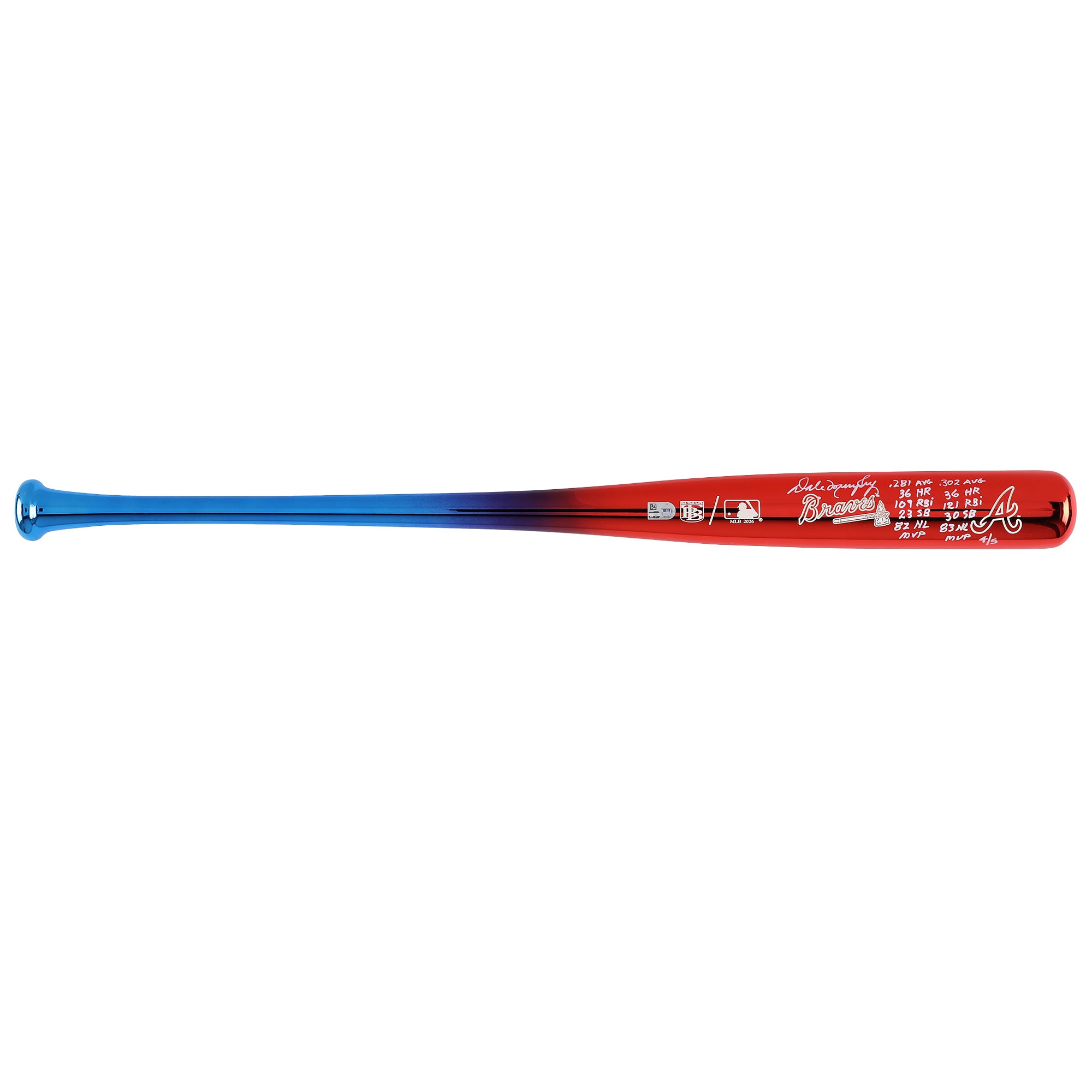 Dale Murphy Atlanta Braves Autographed Big Time Bats Chrome Bat with Multiple Inscriptions - Limited Edition of 5