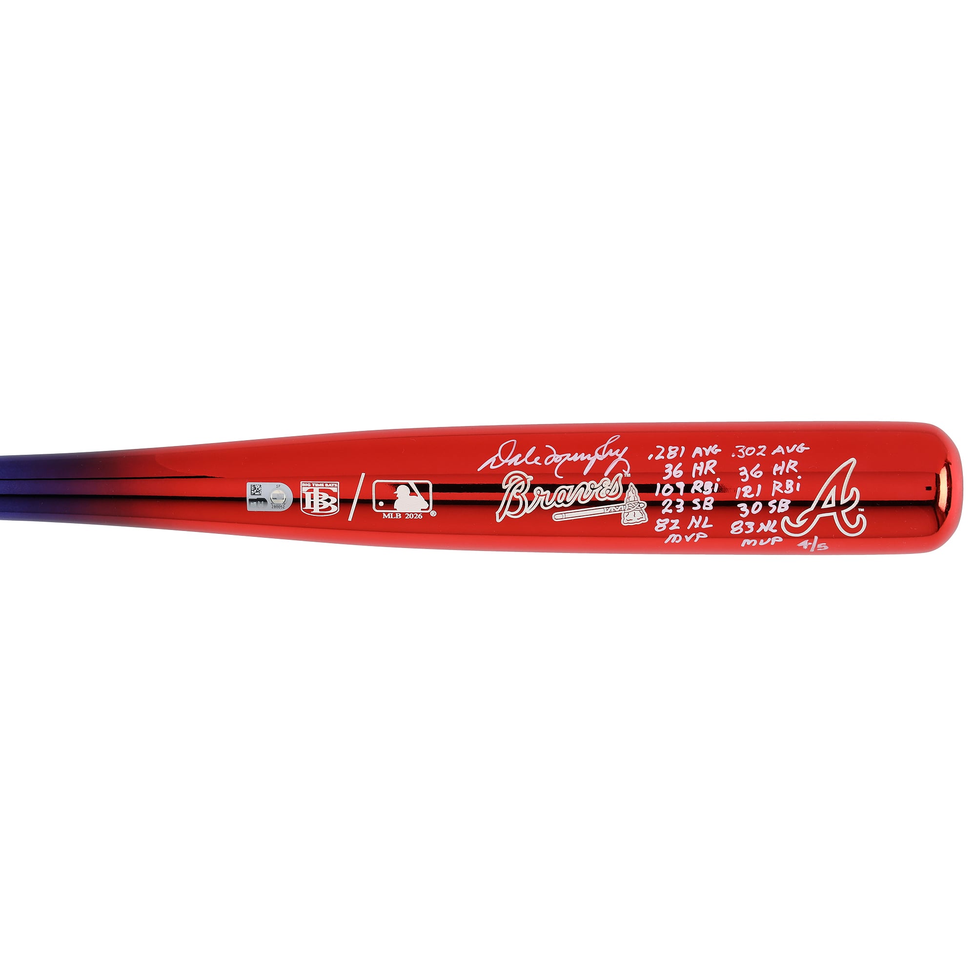 Dale Murphy Atlanta Braves Autographed Big Time Bats Chrome Bat with Multiple Inscriptions - Limited Edition of 5