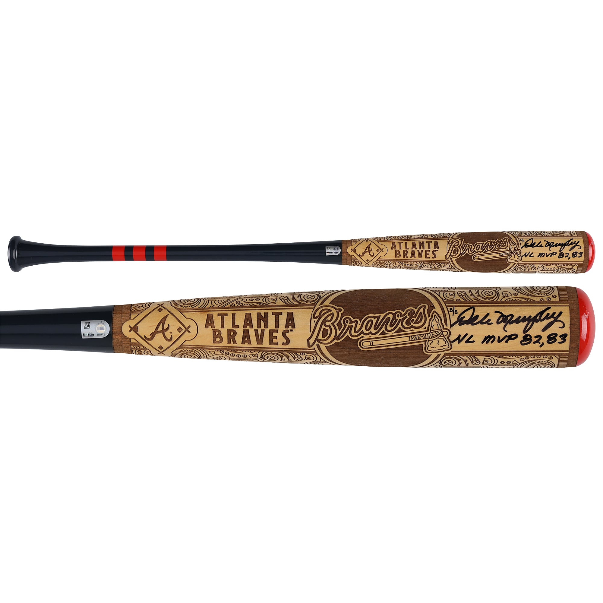 Dale Murphy Atlanta Braves Autographed Pillbox Bat Company Mural Series Bat with "NL MVP 82, 83" Inscription