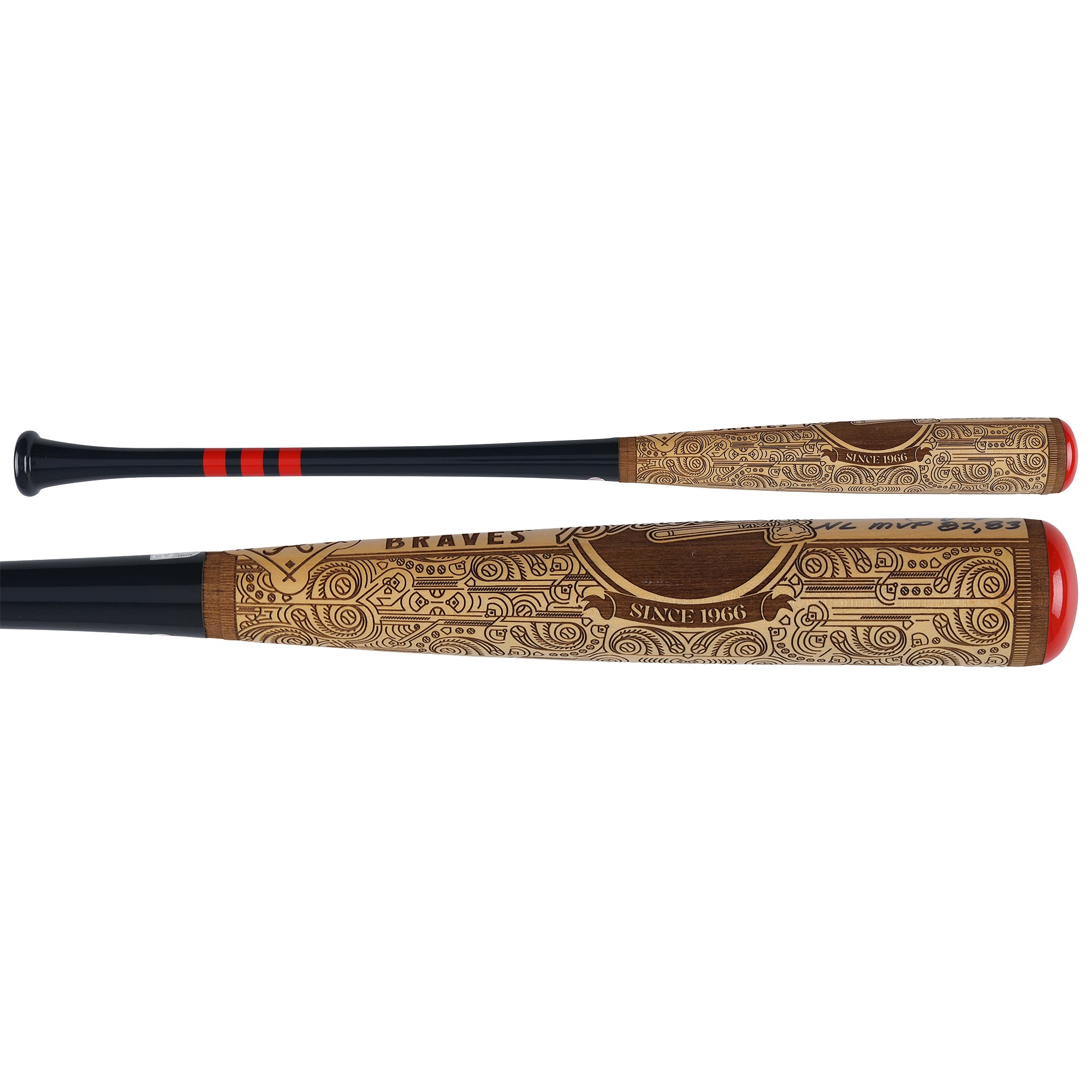 Dale Murphy Atlanta Braves Autographed Pillbox Bat Company Mural Series Bat with "NL MVP 82, 83" Inscription