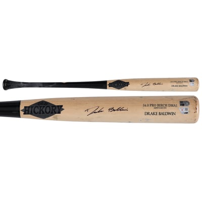 Drake Baldwin Atlanta Braves Autographed Fanatics Authentic Game-Used Tan/Black Old Hickory Broken Bat from the 2026 MLB Season - NF70437358