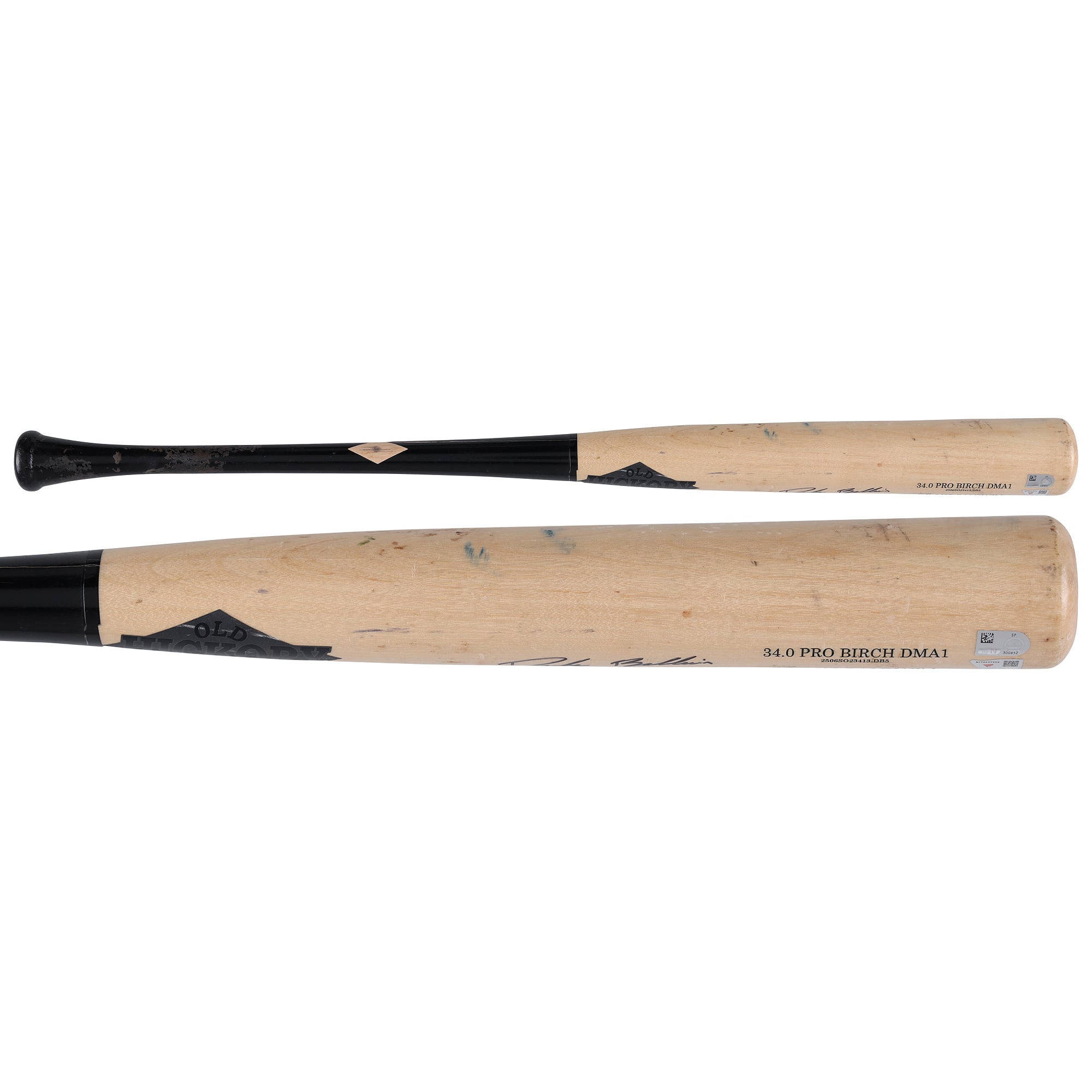 Bâton cassé en Old Hickory beige/noir, autographié et utilisé en match par Drake Baldwin (Atlanta Braves) lors de la saison 2026 de la MLB