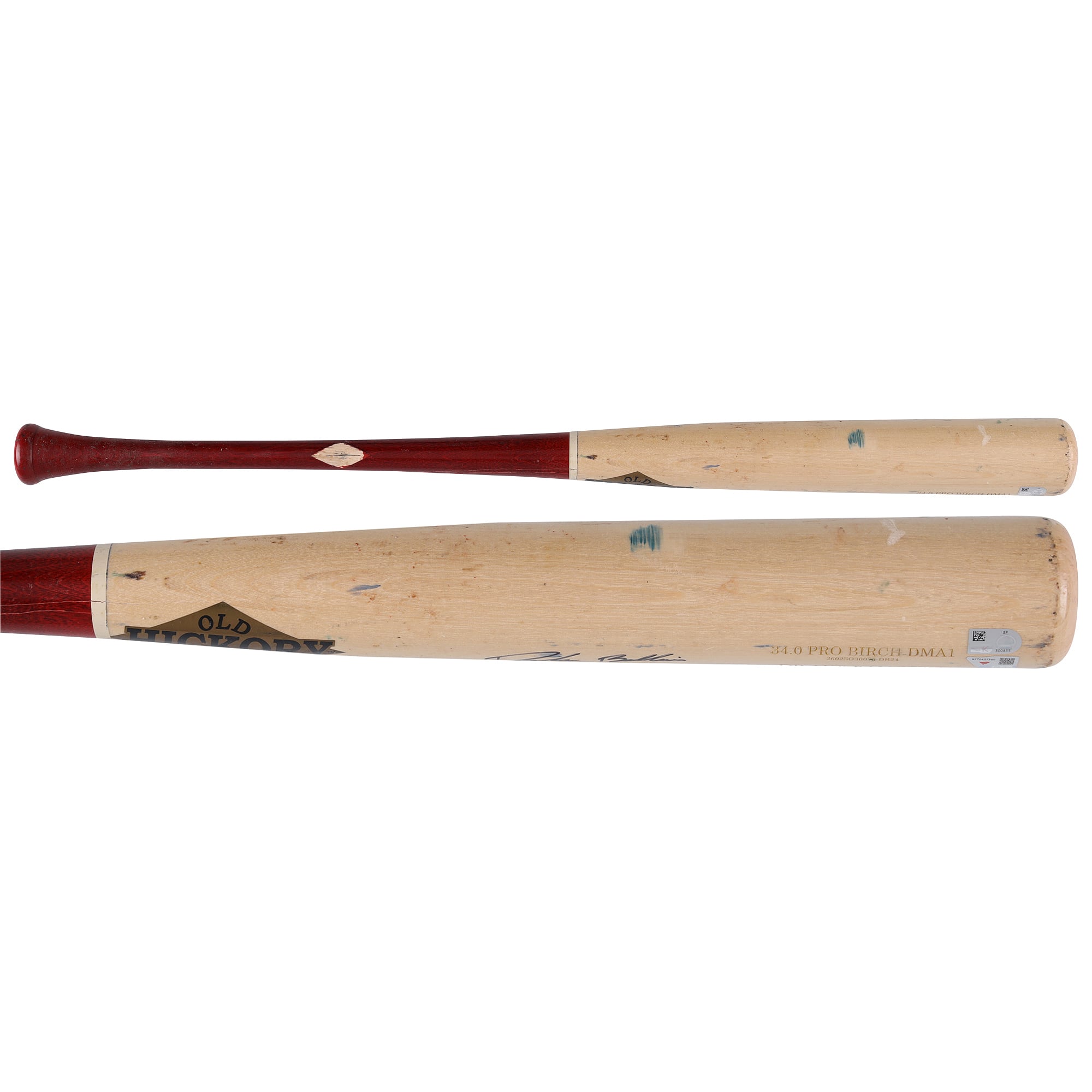 Bâton cassé Old Hickory beige/rouge autographié par Drake Baldwin (Atlanta Braves) utilisé en match lors de la saison 2026 de la MLB - NF70437360