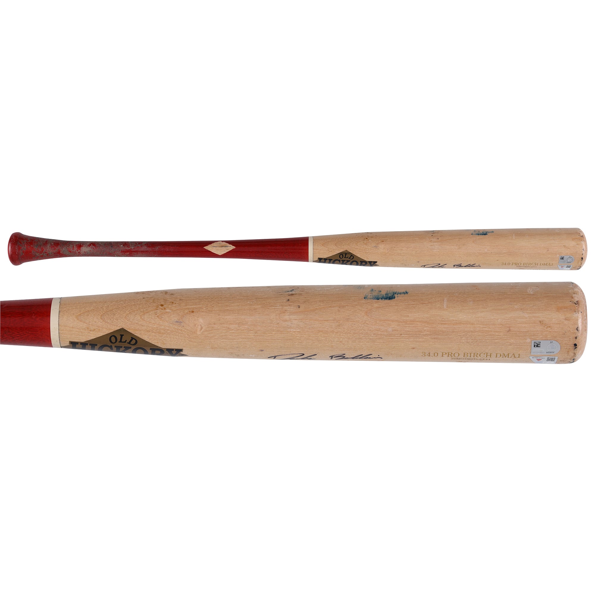 Bâton cassé Old Hickory beige/rouge autographié par Drake Baldwin (Atlanta Braves) lors de la saison 2026 de la MLB - NF70437361