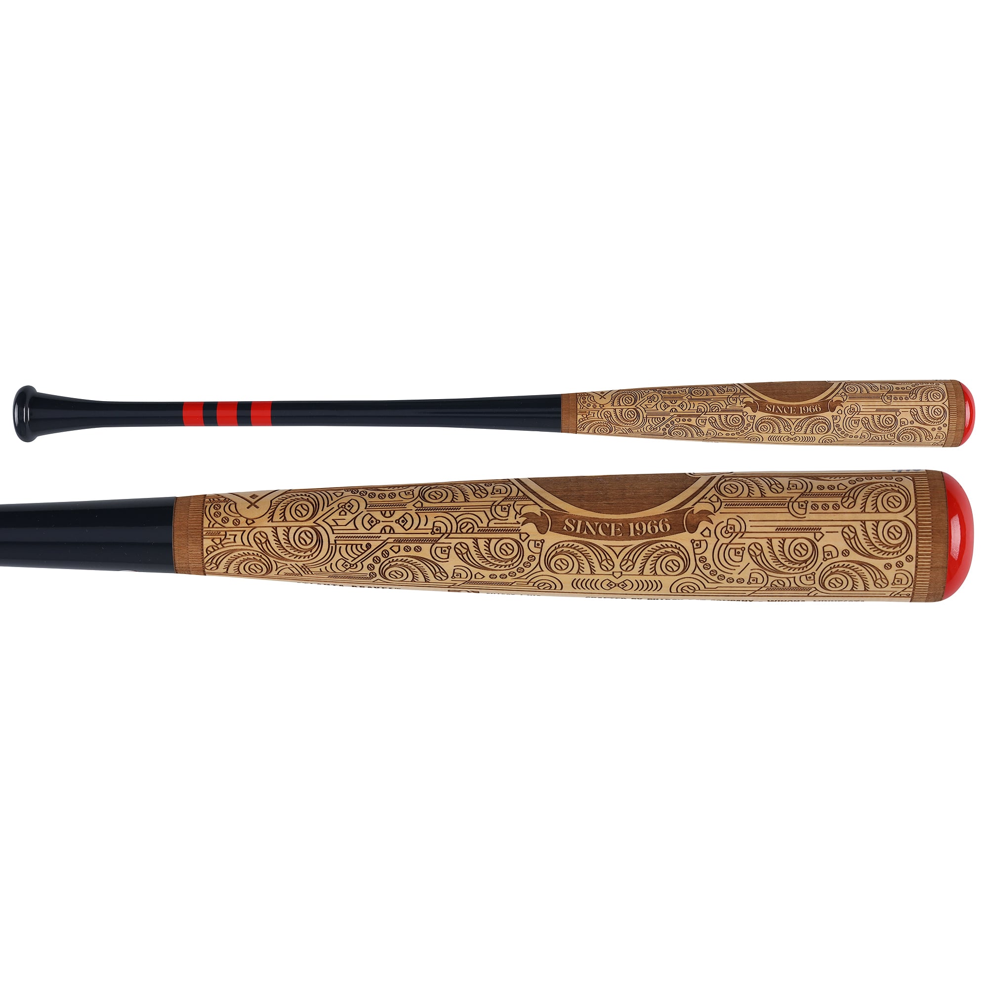 Bâton autographié par Drake Baldwin des Braves d'Atlanta, série Pillbox Bat Company Mural, avec inscription « Recrue de l'année de la Ligue nationale