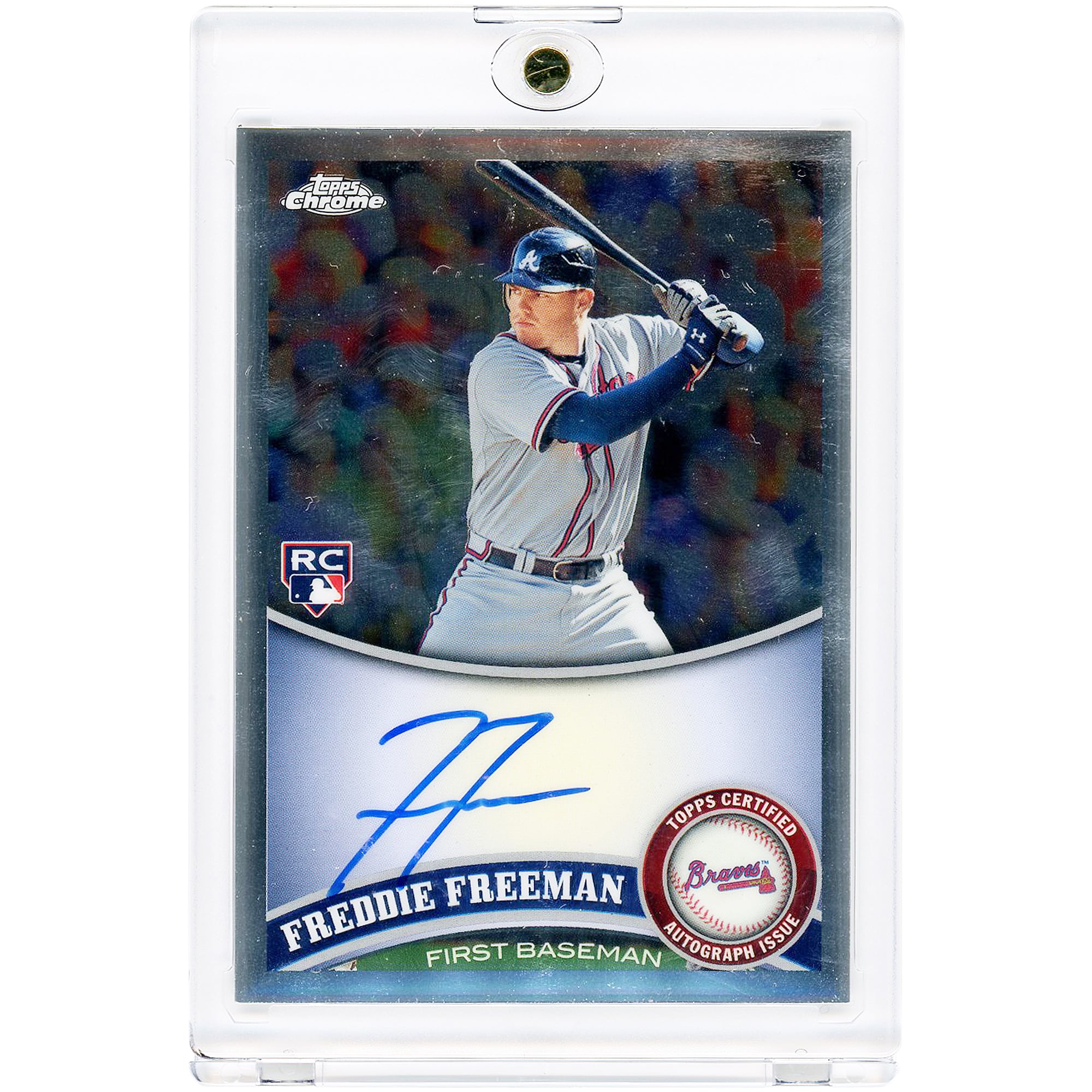 Carte de recrue autographiée de Freddie Freeman (Atlanta Braves) 2011 Topps Chrome n° 173