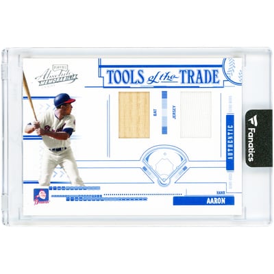 Hank Aaron Atlanta Braves 2005 Playoff Absolute Memorabilia Tools Of The Trade Dual Game Used Bat & Jersey Relics #TT-122 #75/200 Card