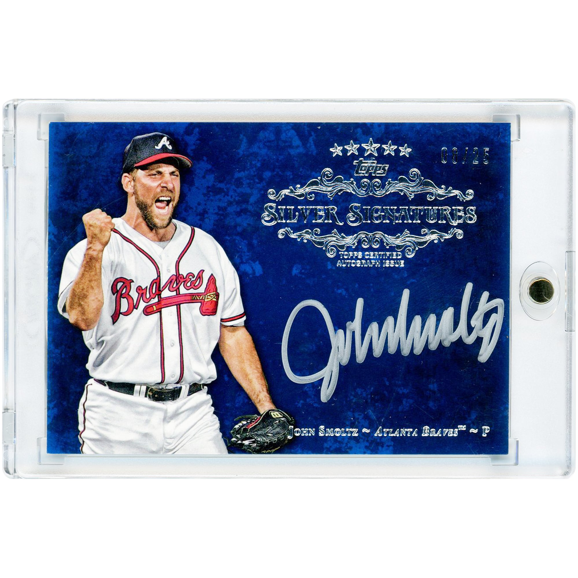 Carte autographiée par John Smoltz (Atlanta Braves) de la série Topps Five Star Silver Signatures 2013, n° FSSS-JS, n° 8/25